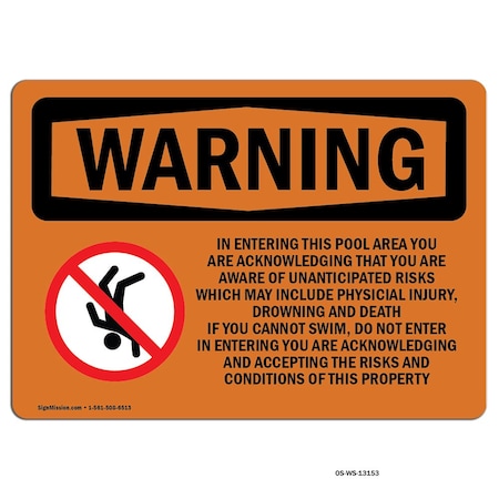 OSHA WARNING Sign, Emergency Evacuation W/ Symbol, 14in X 10in Decal